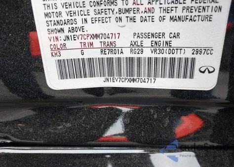 2021 Infiniti Q50 Sensory from USA, damaged, VIN JN1EV7CPXMM704717